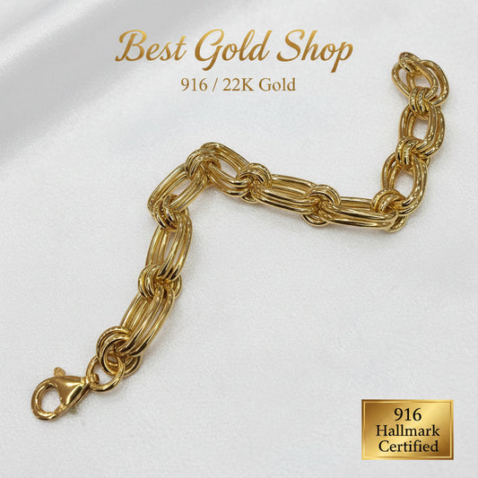 22k / 916 Gold Double Link Bracelet by Best Gold ShopBraceletsBest Gold Shop