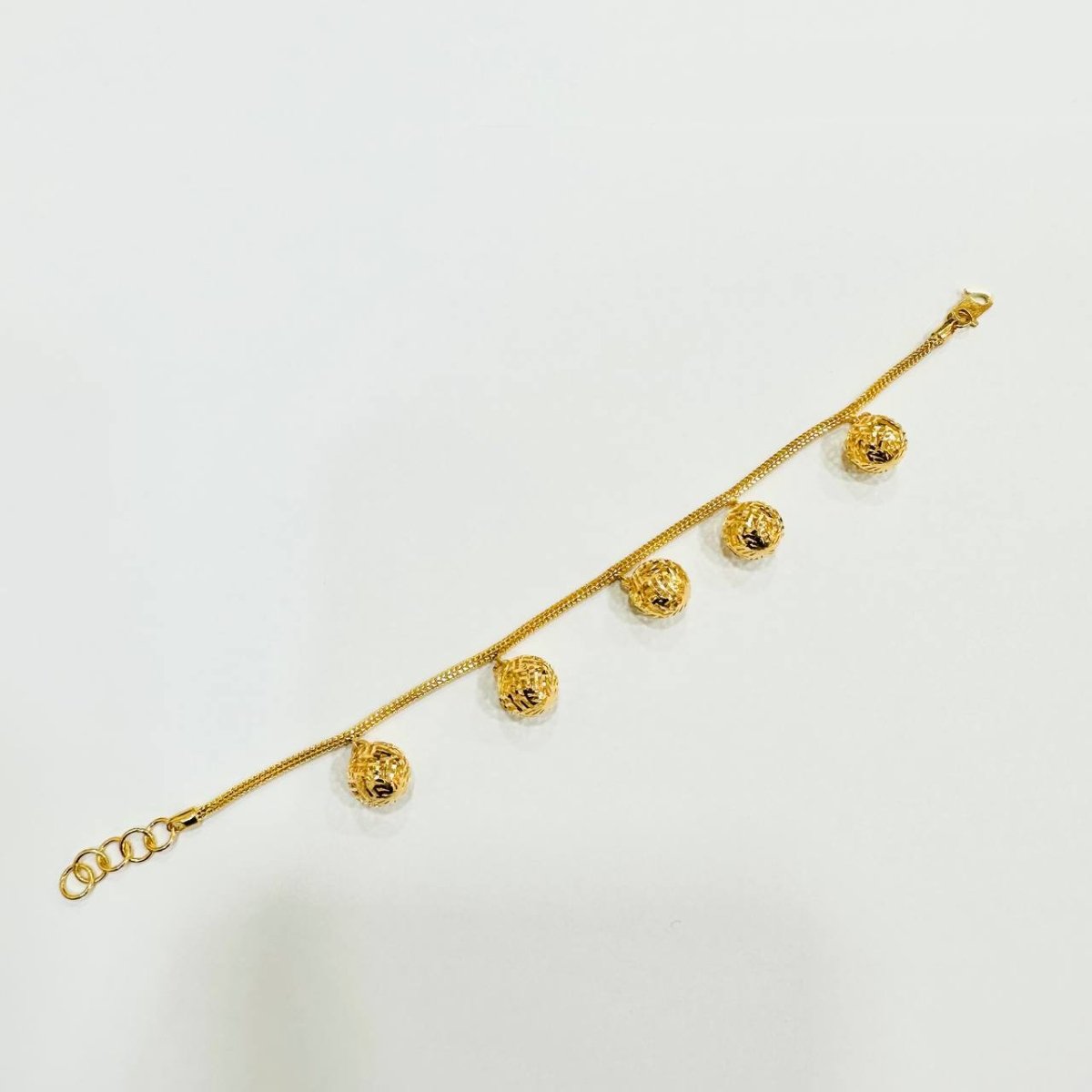 22k / 916 Gold Dragon Bracelet with Dangling Mesh Ball - Best Gold Shop 22k gold 22k gold bracelet 916 gold 916 gold