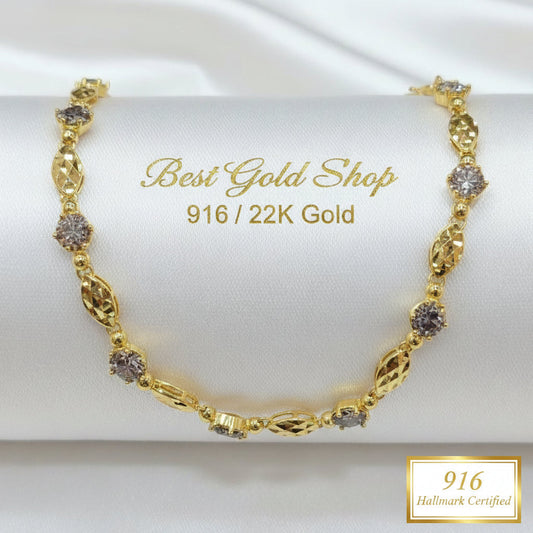 22k / 916 Gold Elegant Bracelet Single side by Best Gold ShopBraceletsBest Gold Shop