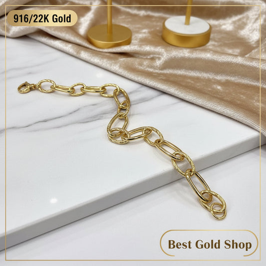 22k / 916 Gold Elegant Link Bracelet by Best Gold ShopBraceletsBest Gold Shop