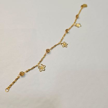 22k / 916 Gold Floral Charm Bracelet - Best Gold Shop 22k gold 22k gold bracelet 916 gold Bracelets