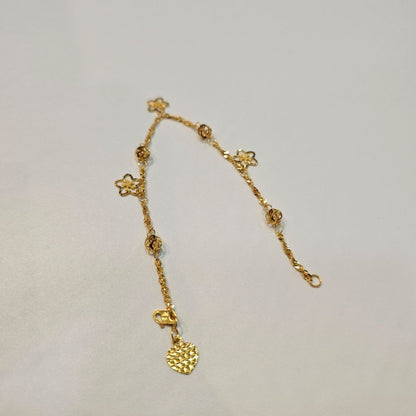 22k / 916 Gold Floral Charm Bracelet - Best Gold Shop 22k gold 22k gold bracelet 916 gold Bracelets