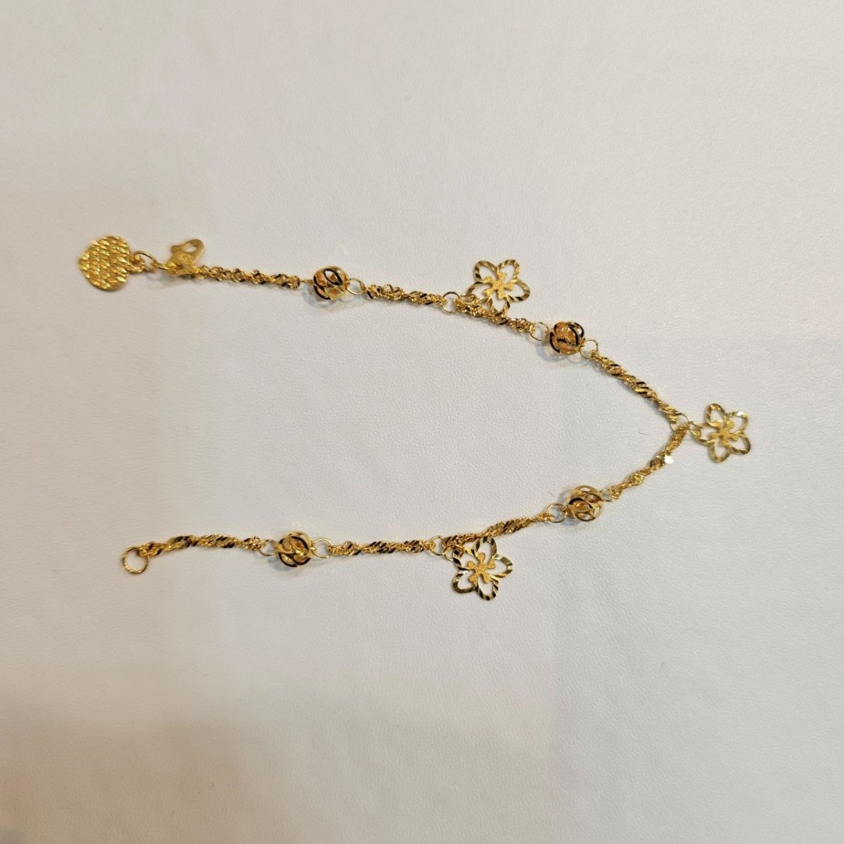 22k / 916 Gold Floral Charm Bracelet - Best Gold Shop 22k gold 22k gold bracelet 916 gold Bracelets