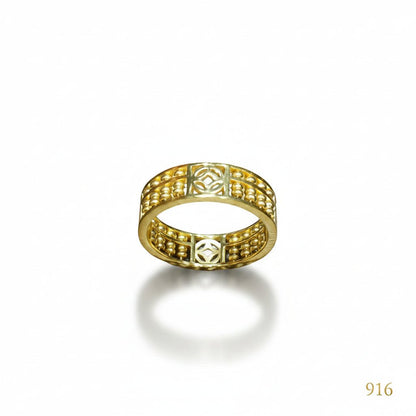 22k / 916 Gold Full Abacus Ring with coin design Smooth V3 by Best Gold ShopRingsBest Gold Shop