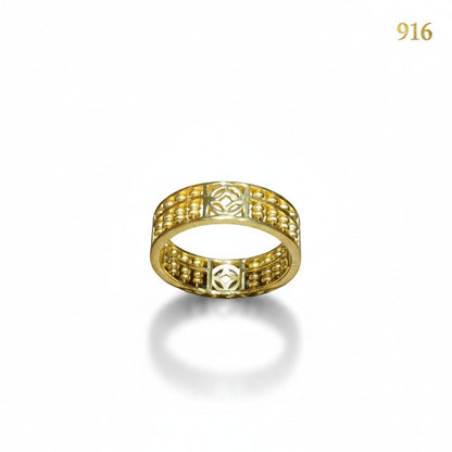 22k / 916 Gold Full Abacus Ring with coin design Smooth V3 by Best Gold ShopRingsBest Gold Shop