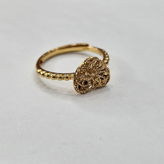 22k / 916 Gold Glaring Heart Ring Subtle - Best Gold Shop 22k gold 22k gold ring 916 gold Rings