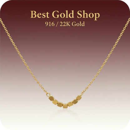 22k / 916 Gold Golden Hex Bead Necklace Simple and ElegantNecklacesBest Gold Shop