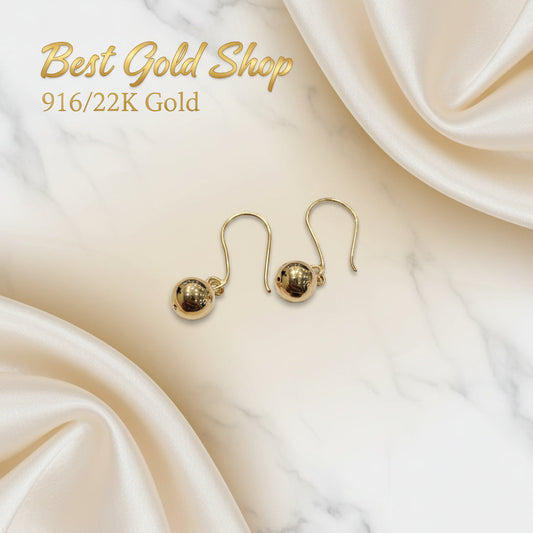 22K / 916 Gold Golden Orb Drop EarringsEarringsBest Gold Shop