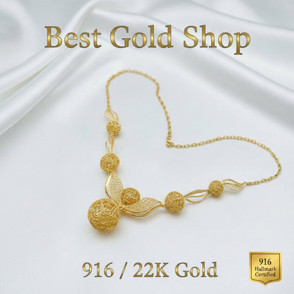 22k / 916 Gold Golden Radiance Filigree Necklace Simple and ElegantNecklacesBest Gold Shop