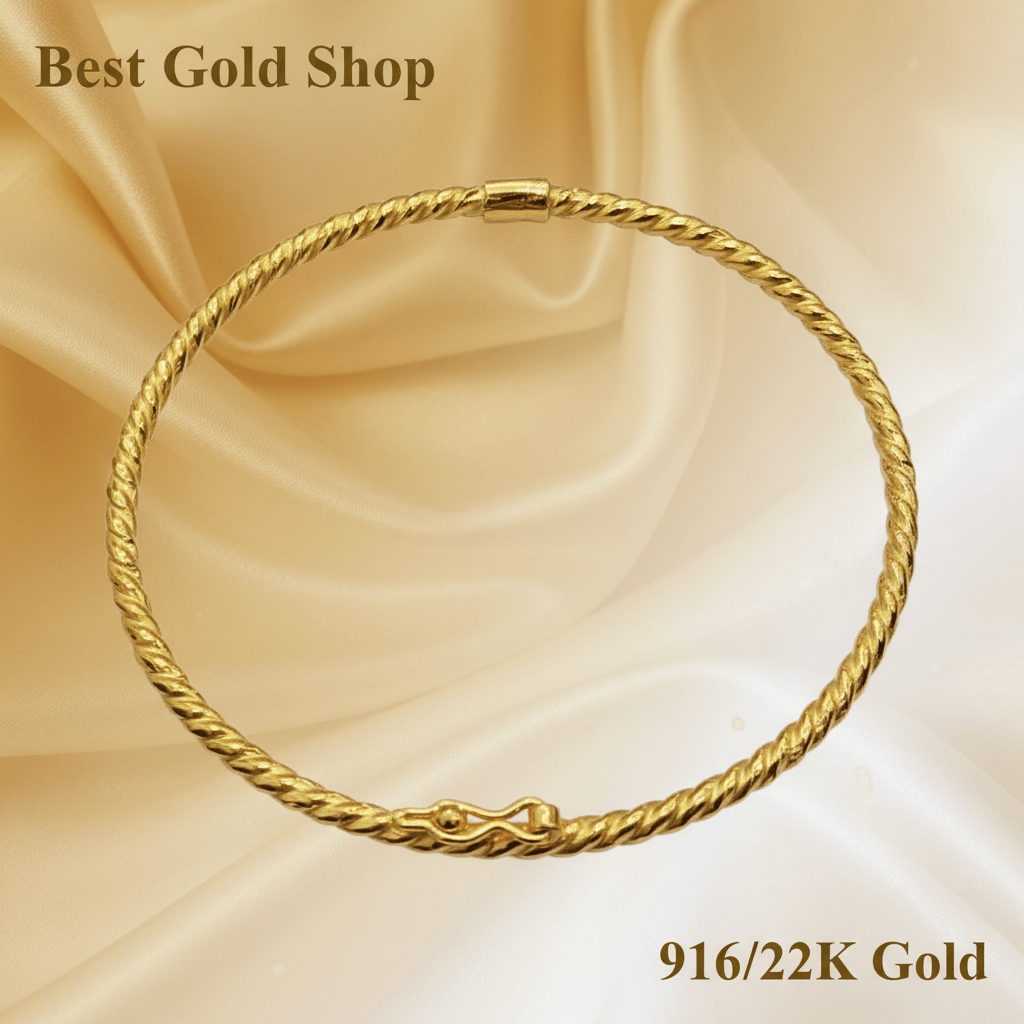 22k / 916 Gold Golden Twist Eternity Bangle by Best Gold ShopbangleBest Gold Shop