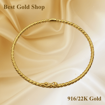 22k / 916 Gold Golden Twist Eternity Bangle by Best Gold ShopbangleBest Gold Shop