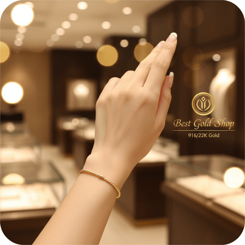 22k / 916 Gold Golden Twist Eternity Bangle by Best Gold ShopbangleBest Gold Shop