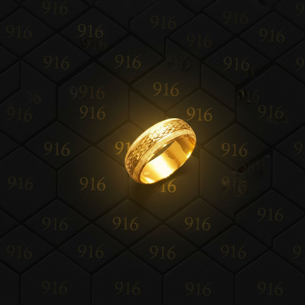 22k / 916 Gold Guy Hollow ring matt finish by Best Gold Shop916 goldBest Gold Shop