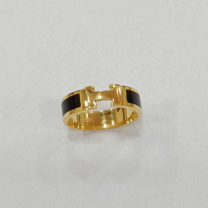 22k / 916 Gold H Design Ring Black-916 gold-Best Gold Shop