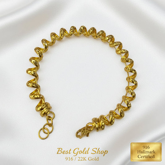 22k / 916 Gold Hair Rubber Band Design BangleBraceletsBest Gold Shop