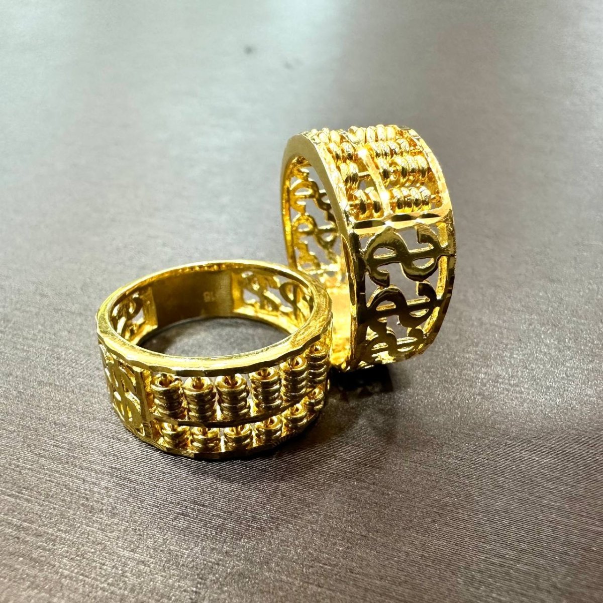 22k / 916 Gold Half Abacus with Dollar sign Ring - Best Gold Shop 22k gold 22k gold ring 916 gold Rings