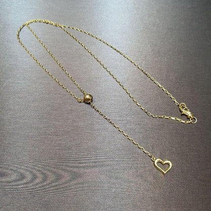 22K / 916 Gold Heart Adjustable Necklace Length - Best Gold Shop 22k gold 22k gold necklace 916 gold Necklaces