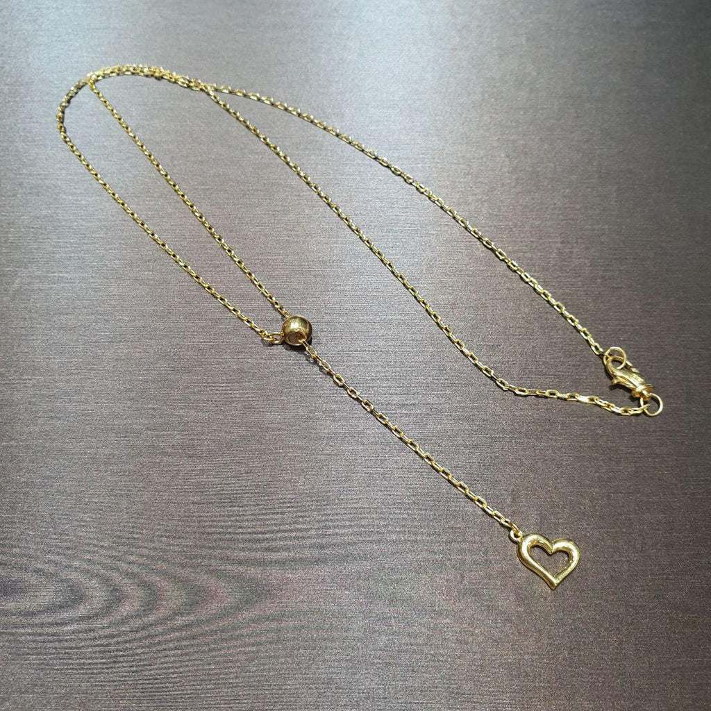 22K / 916 Gold Heart Adjustable Necklace Length-Necklaces-Best Gold Shop