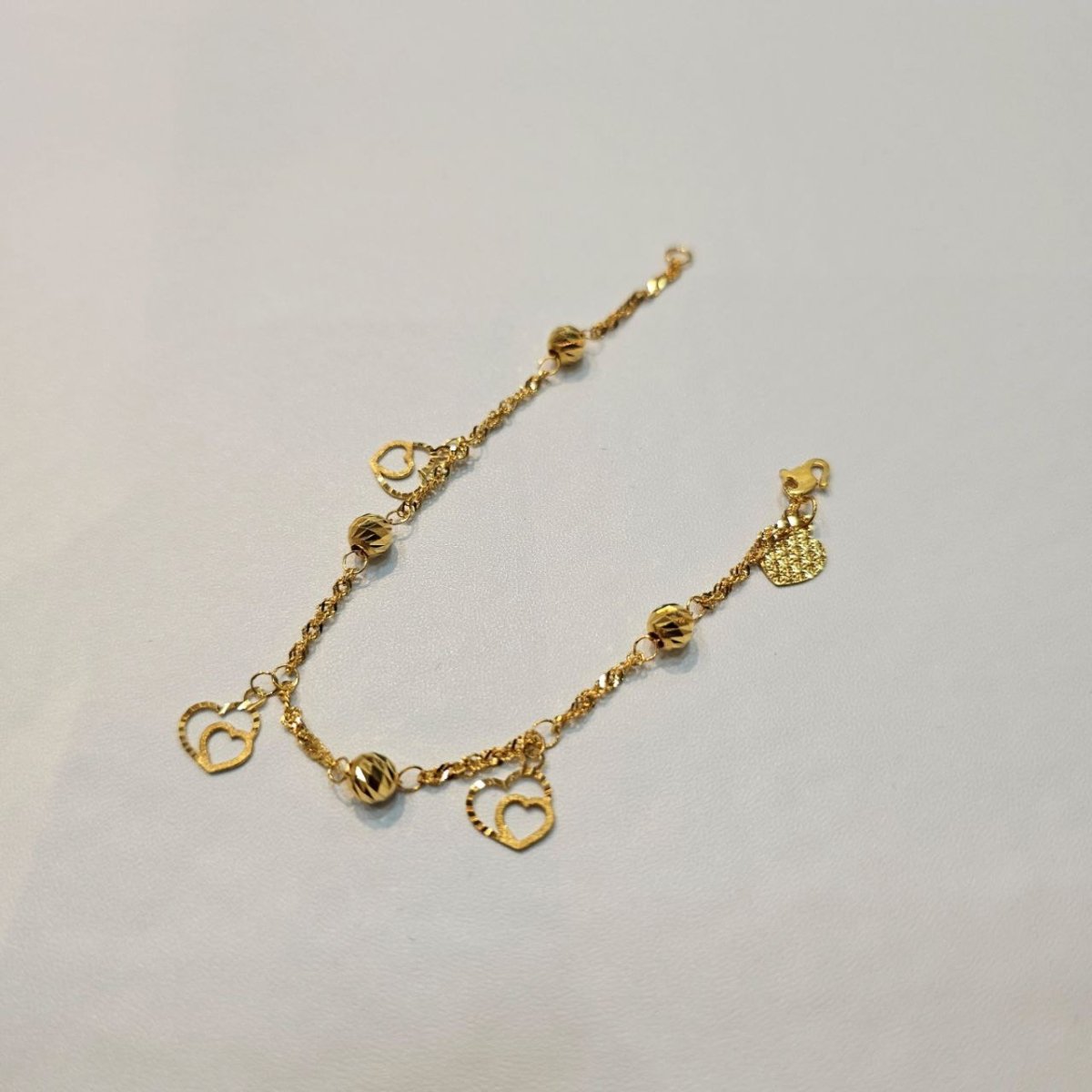 22k / 916 Gold Heart Charm Bracelet - Best Gold Shop 22k gold 22k gold bracelet 916 gold Bracelets