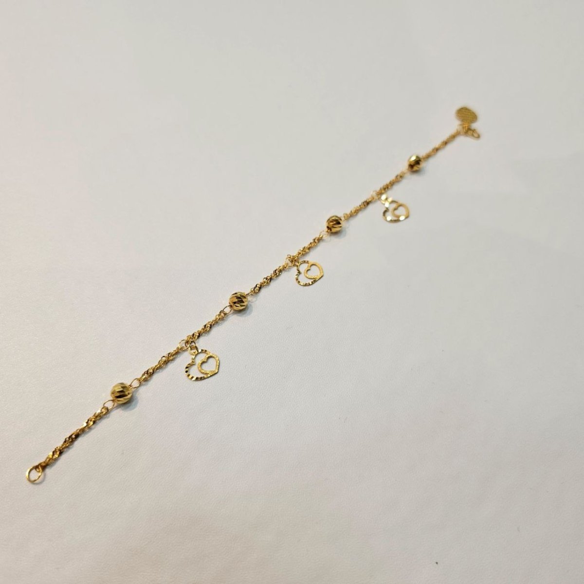 22k / 916 Gold Heart Charm Bracelet - Best Gold Shop 22k gold 22k gold bracelet 916 gold Bracelets