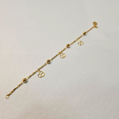 22k / 916 Gold Heart Charm Bracelet - Best Gold Shop 22k gold 22k gold bracelet 916 gold Bracelets