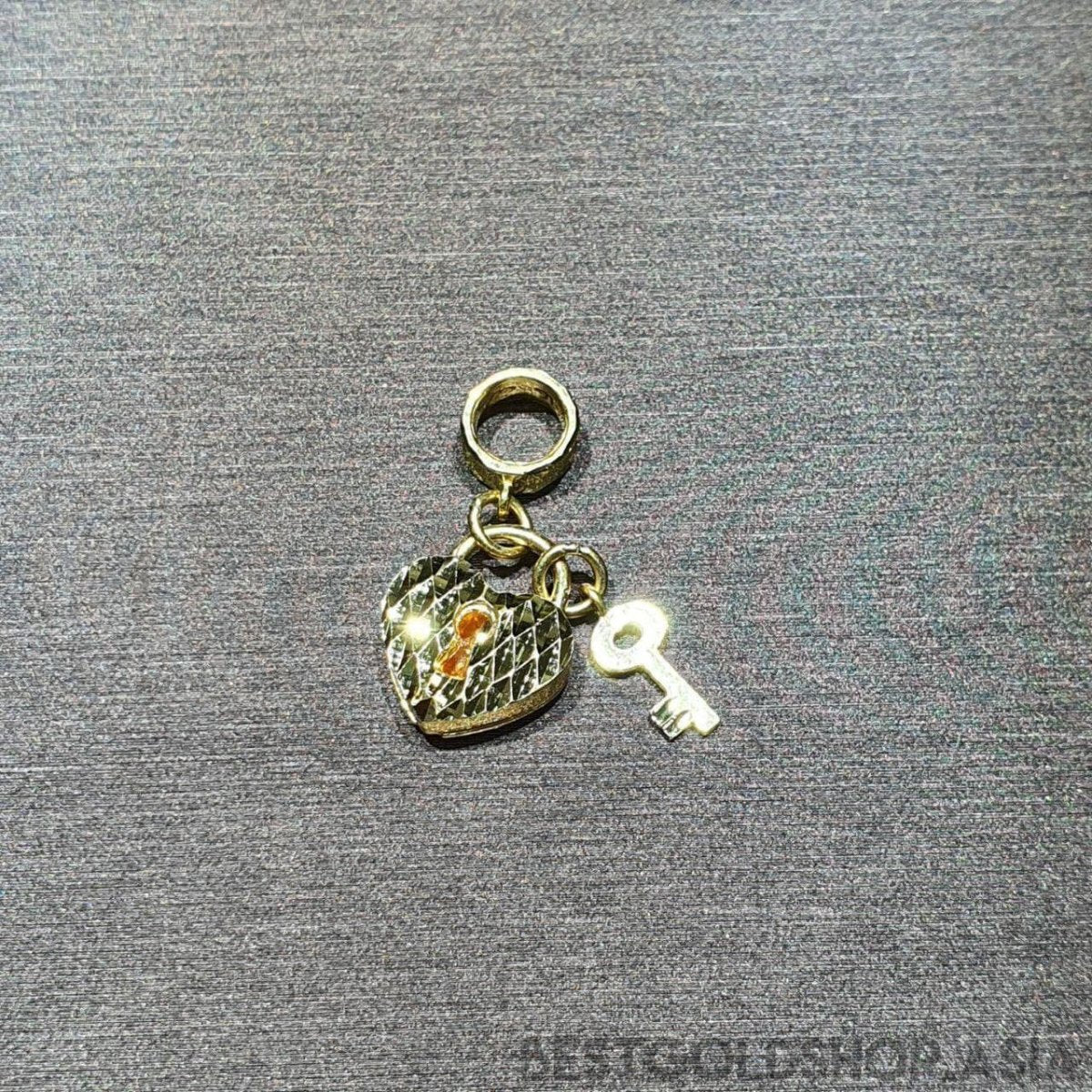 22k / 916 Gold Heart Lock and key Charm - Best Gold Shop 22k gold 22k Gold Charms 916 gold 916 gold