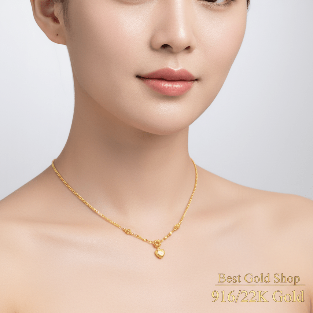 22k / 916 Gold Heart Necklace by Best Gold ShopNecklacesBest Gold Shop