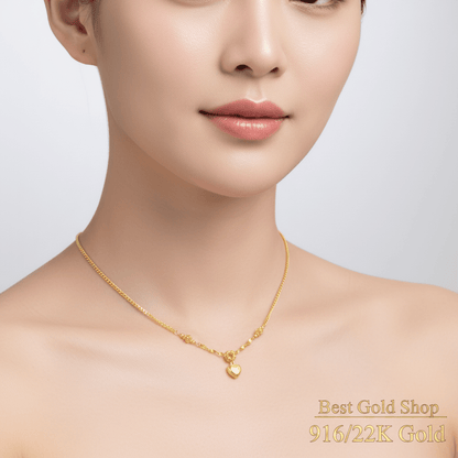 22k / 916 Gold Heart Necklace by Best Gold ShopNecklacesBest Gold Shop