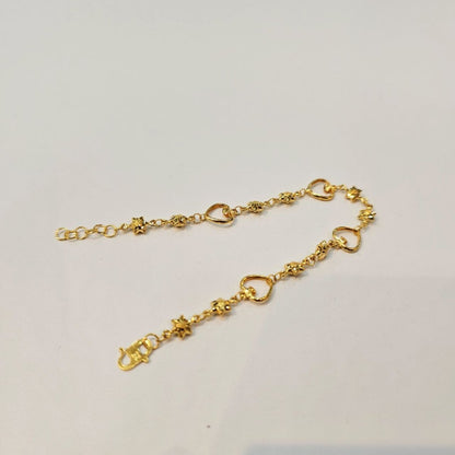 22k / 916 Gold Heart & Star Bracelet - Best Gold Shop 22k gold 22k gold bracelet 916 gold Bracelets