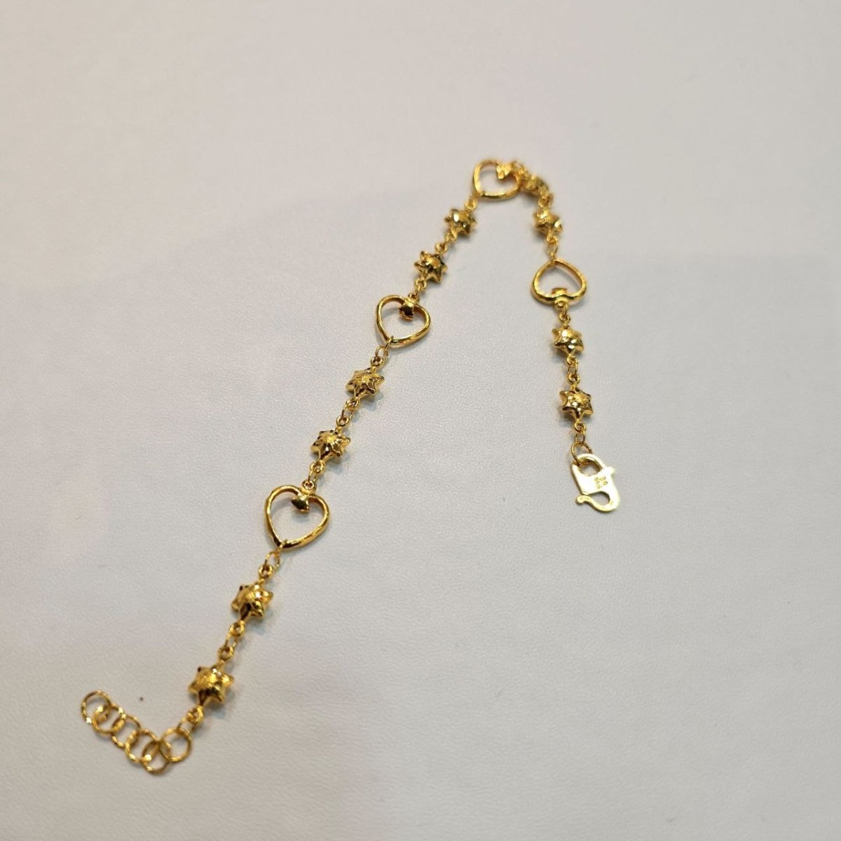 22k / 916 Gold Heart & Star Bracelet - Best Gold Shop 22k gold 22k gold bracelet 916 gold Bracelets