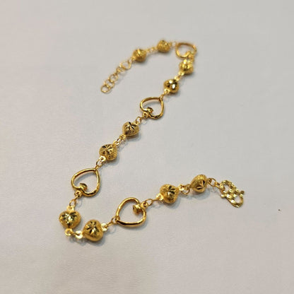 22k / 916 Gold Heart & Star Bracelet - Best Gold Shop 22k gold 22k gold bracelet 916 gold Bracelets