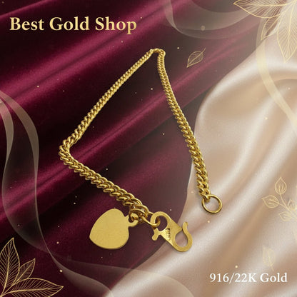22k / 916 Gold Hollow Fish Bone BraceletBraceletsBest Gold Shop