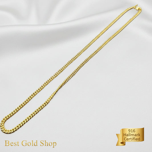 22k / 916 Gold Hollow Fish bone Necklace by Best Gold ShopNecklacesBest Gold Shop