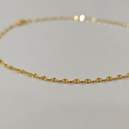 22k / 916 Gold Ingot Design Shiny Anklet Slim and elegant - Best Gold Shop 22k gold 22k gold anklet 916 gold anklet
