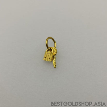 22k / 916 Gold Key and Lock Pendant - Best Gold Shop 22k gold 22k gold pendant 916 gold 916 gold