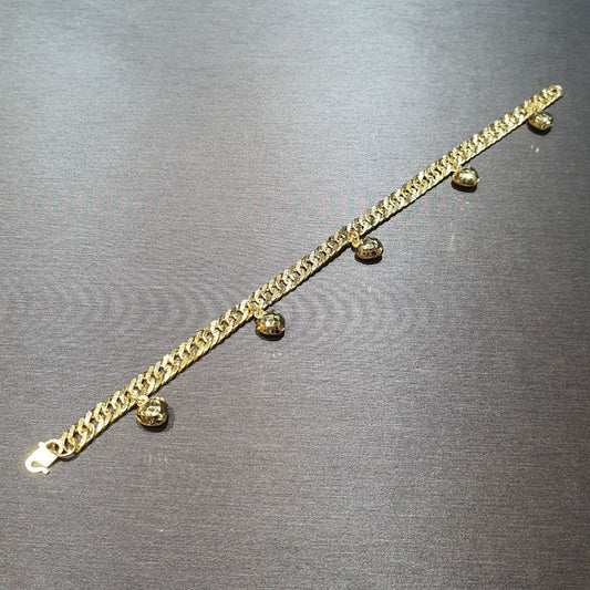 22K / 916 Gold Lipan Dangling Heart Bracelet-Bracelets-Best Gold Shop