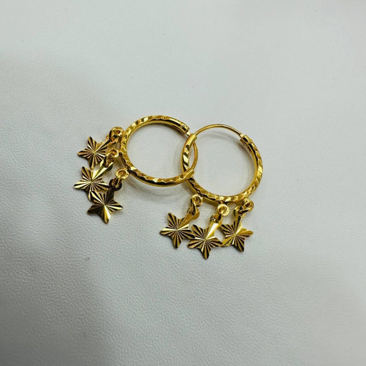 22k / 916 Gold Loop Dangling Star Earring by Best Gold Shop - Best Gold Shop 22k gold 22k gold earring 916 gold Earrings