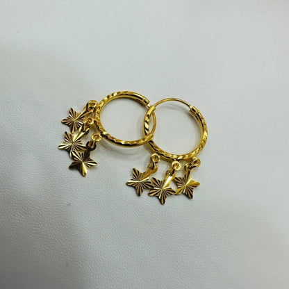 22k / 916 Gold Loop Dangling Star Earring by Best Gold Shop - Best Gold Shop 22k gold 22k gold earring 916 gold Earrings