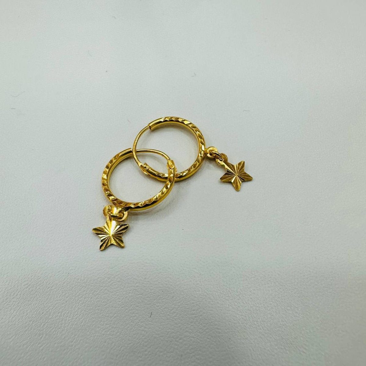 22k / 916 Gold Loop Dangling Star Earring by Best Gold Shop - Best Gold Shop 22k gold 22k gold earring 916 gold Earrings