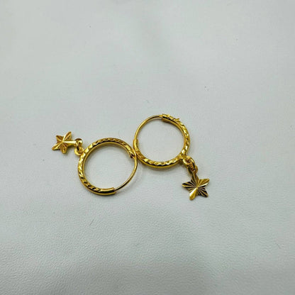 22k / 916 Gold Loop Dangling Star Earring by Best Gold Shop - Best Gold Shop 22k gold 22k gold earring 916 gold Earrings