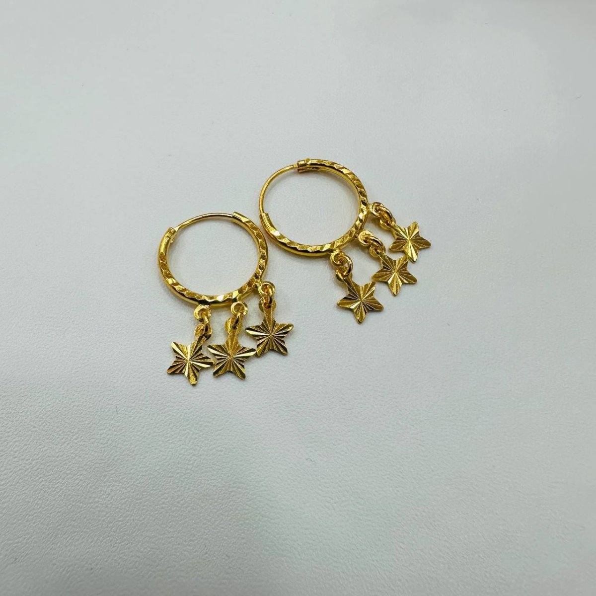 22k / 916 Gold Loop Dangling Star Earring by Best Gold Shop - Best Gold Shop 22k gold 22k gold earring 916 gold Earrings