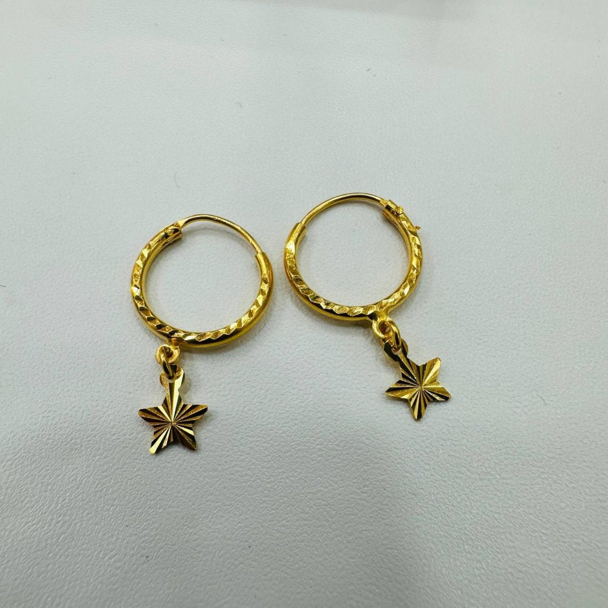 22k / 916 Gold Loop Dangling Star Earring by Best Gold Shop - Best Gold Shop 22k gold 22k gold earring 916 gold Earrings