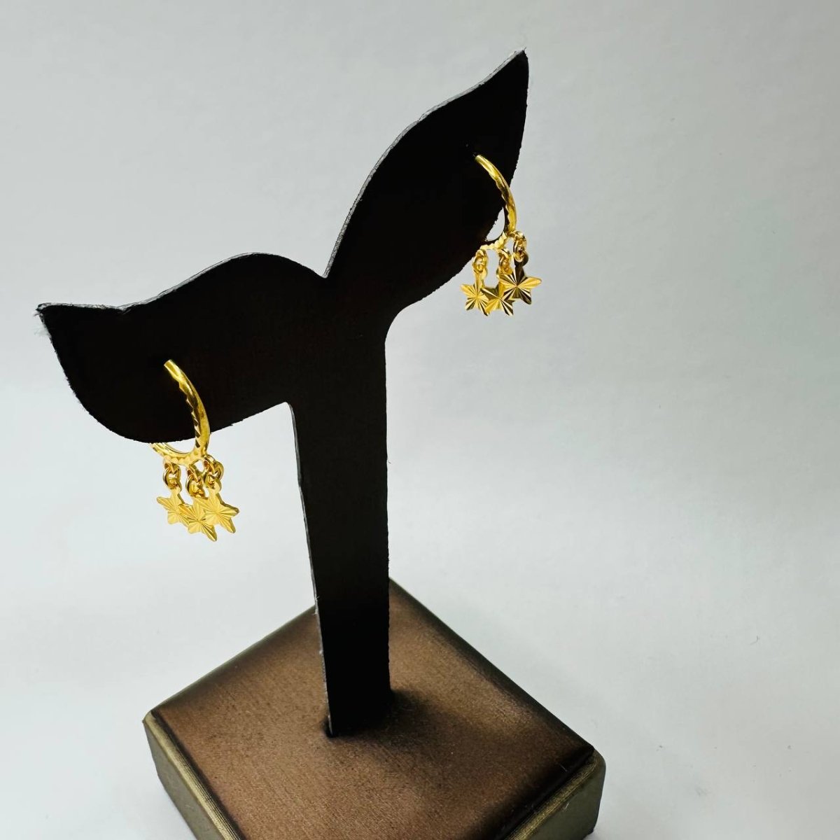 22k / 916 Gold Loop Dangling Star Earring by Best Gold Shop - Best Gold Shop 22k gold 22k gold earring 916 gold Earrings