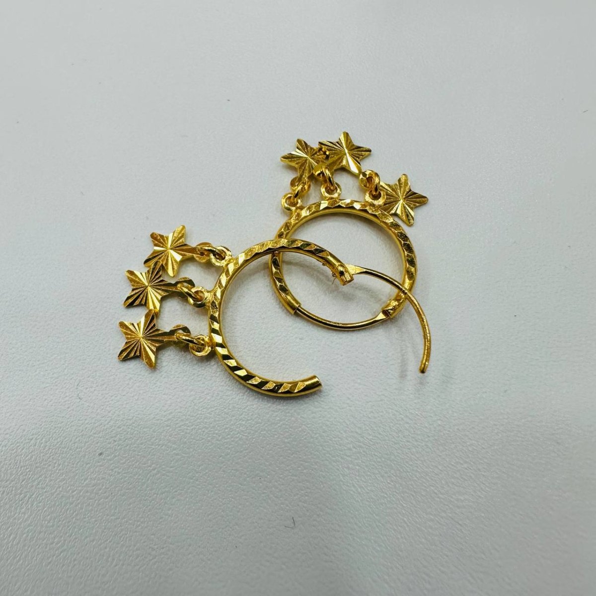 22k / 916 Gold Loop Dangling Star Earring by Best Gold Shop - Best Gold Shop 22k gold 22k gold earring 916 gold Earrings