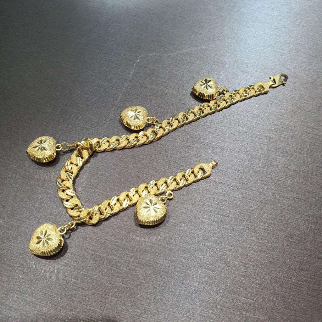 22k / 916 Gold Milo Dangling Heart Bracelet-Bracelets-Best Gold Shop