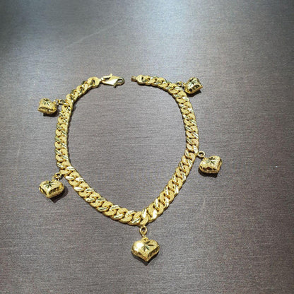 22k / 916 Gold Milo Dangling Heart Bracelet-Bracelets-Best Gold Shop