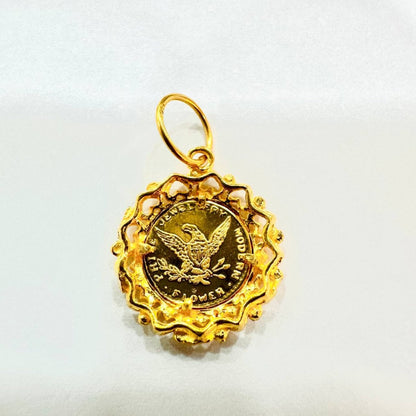 22k / 916 Gold Queen Coin Vintage design - Best Gold Shop 22k gold 22k gold pendant 916 gold 916 gold