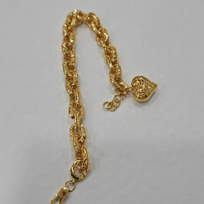 22k / 916 Gold Regal Link Charm by Best Gold Shop - Best Gold Shop 22k gold 22k gold bracelet 916 gold Bracelets