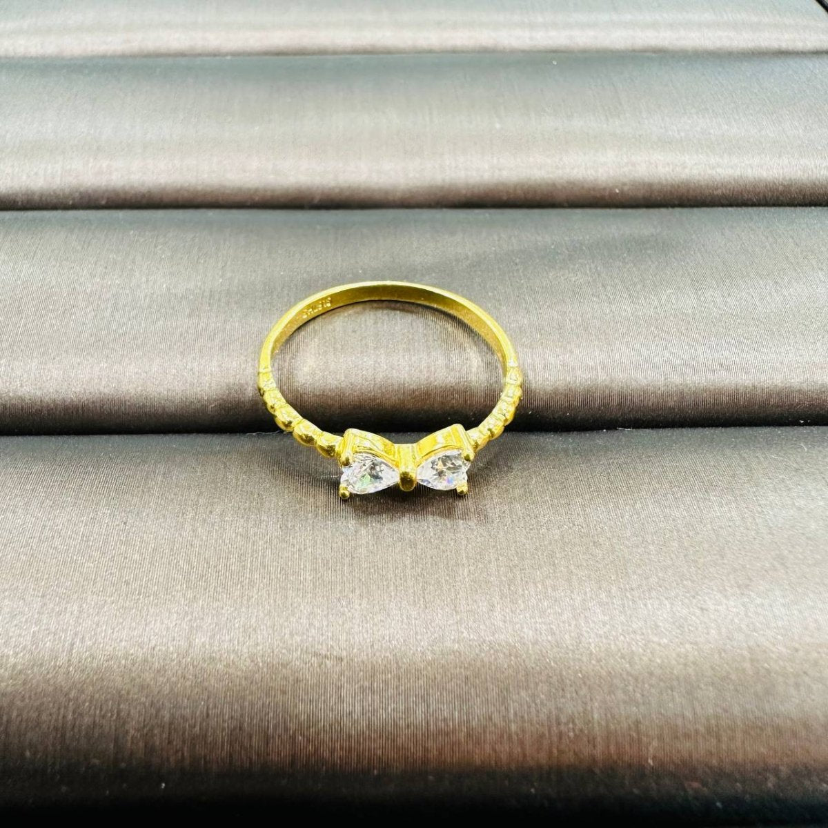 22k / 916 Gold Ribbon Zirconia Ring - Best Gold Shop 22k gold 22k gold ring 916 gold 916 gold