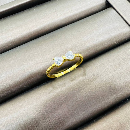 22k / 916 Gold Ribbon Zirconia Ring-916 gold-Best Gold Shop